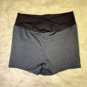 SHEIN Black and Gray Athletic Shorts with Textured Design